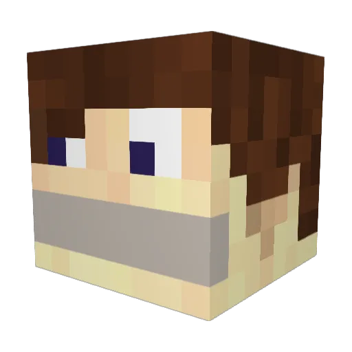 ferdifox Minecraft avatar head, 3D render