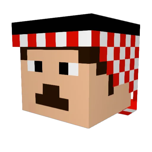 fettopappa Minecraft avatar head, 3D render