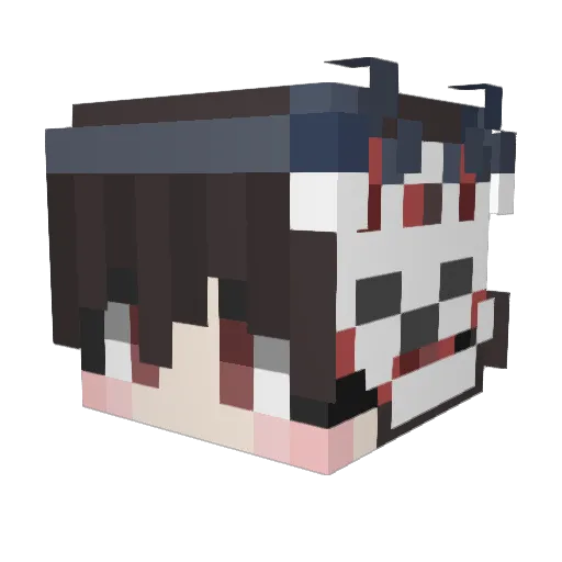 ff0814 Minecraft avatar head, 3D render