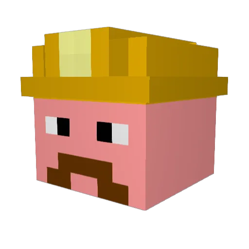 ff4500 Minecraft avatar head, 3D render
