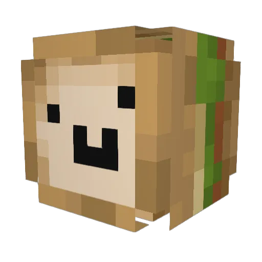 ffeiyu Minecraft avatar head, 3D render