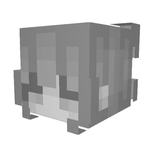 ffffmlk Minecraft avatar head, 3D render