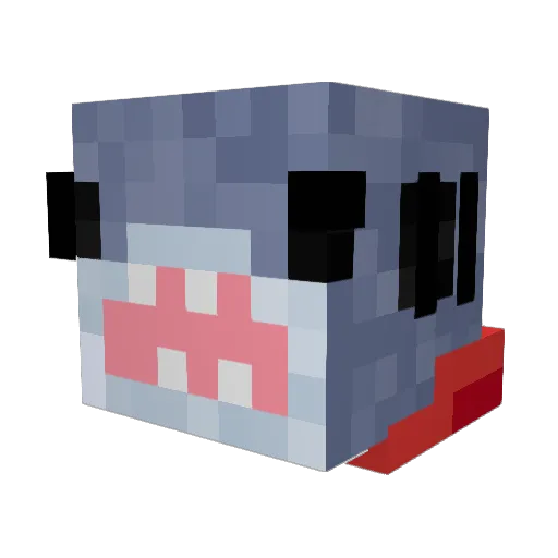 ffirefox Minecraft avatar head, 3D render