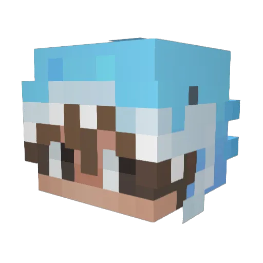 ffouo Minecraft avatar head, 3D render