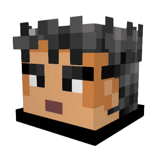 fghjik Minecraft avatar head, 3D render