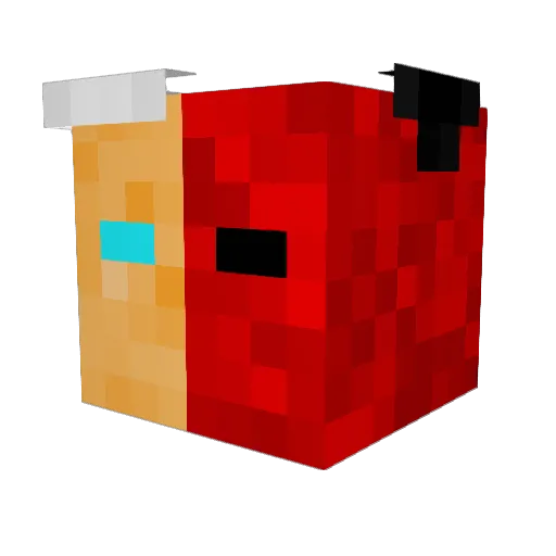 fheern Minecraft avatar head, 3D render