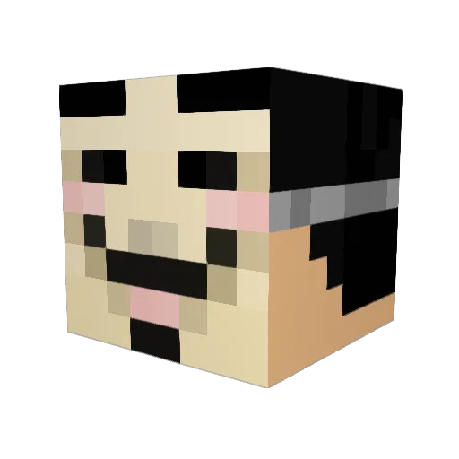 fhenk Minecraft avatar head, 3D render