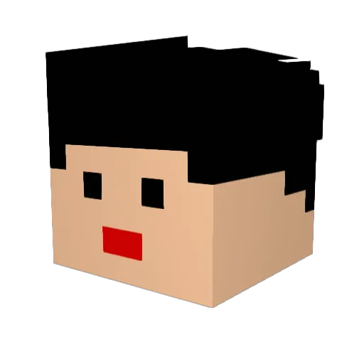 fhfhaa Minecraft avatar head, 3D render