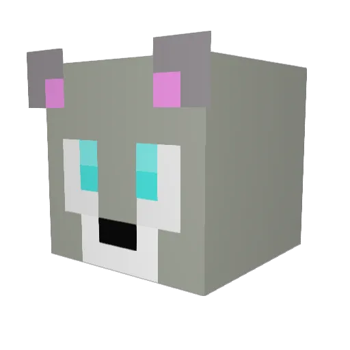 fhfwolfy Minecraft avatar head, 3D render