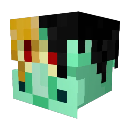 fi_re Minecraft avatar head, 3D render