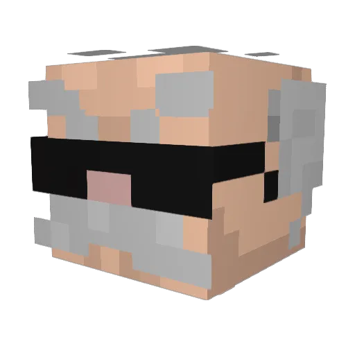 fic83146 Minecraft avatar head, 3D render