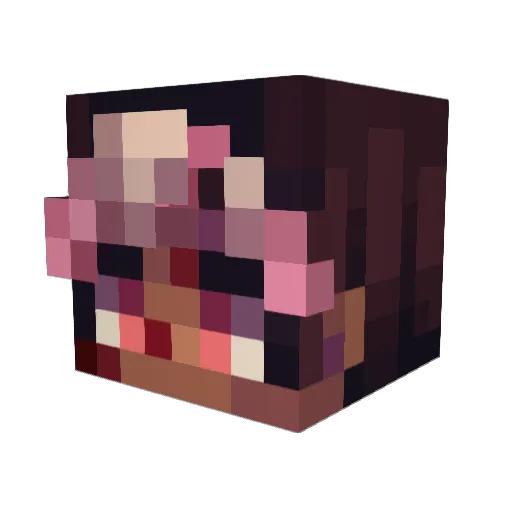 fictionproblem Minecraft avatar head, 3D render