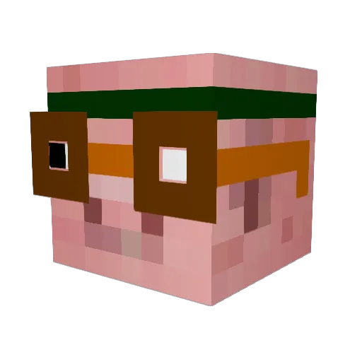 fiddylent Minecraft avatar head, 3D render