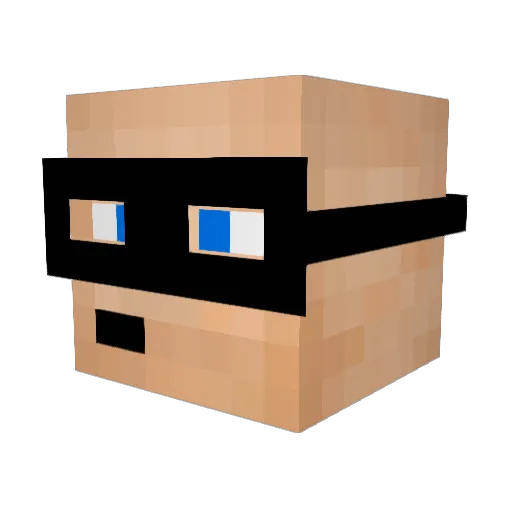 fidiCent Minecraft avatar head, 3D render
