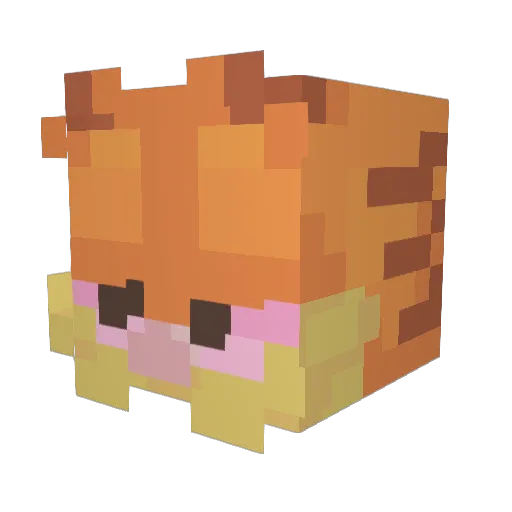 fieldgarf Minecraft avatar head, 3D render