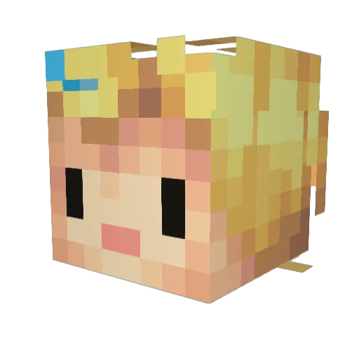 fiesefrau Minecraft avatar head, 3D render