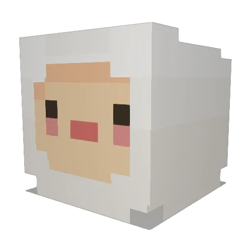 fifibee Minecraft avatar head, 3D render