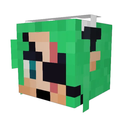 fifibi Minecraft avatar head, 3D render