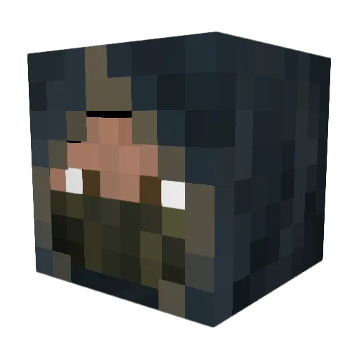 fig1844 Minecraft avatar head, 3D render
