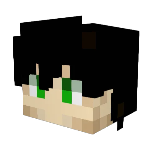 fightertree Minecraft avatar head, 3D render