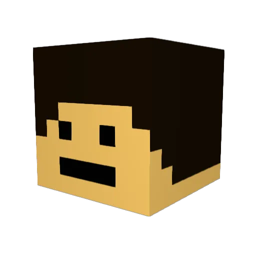 fiieeesh Minecraft avatar head, 3D render