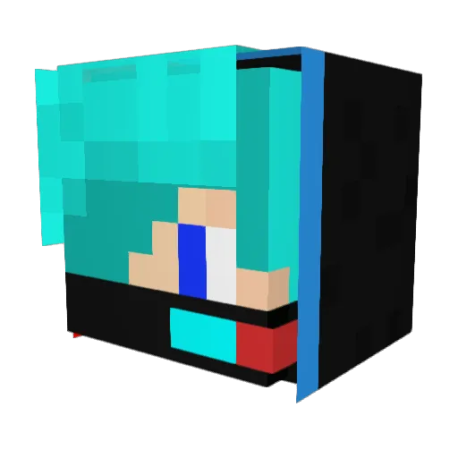 fijisub Minecraft avatar head, 3D render
