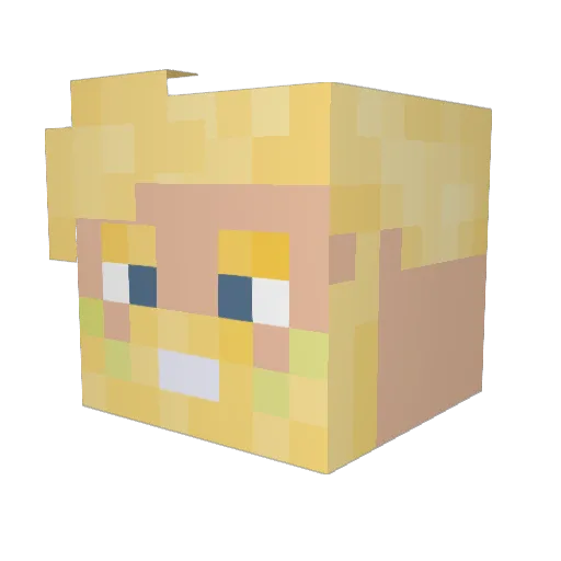 fil3ing Minecraft avatar head, 3D render