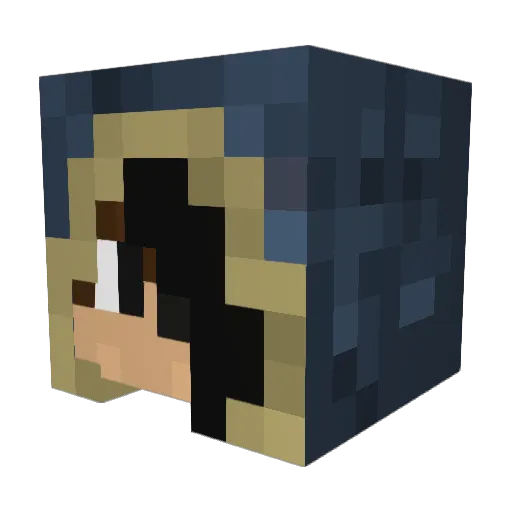 filthycrow Minecraft avatar head, 3D render
