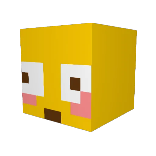 fin_crisp Minecraft avatar head, 3D render