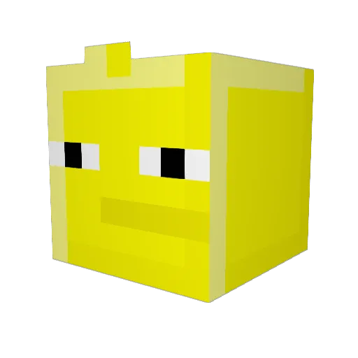 finipher Minecraft avatar head, 3D render