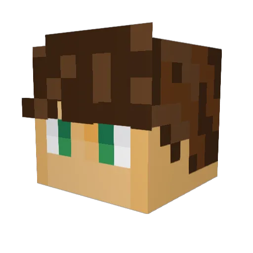 finn_mckellen Minecraft avatar head, 3D render
