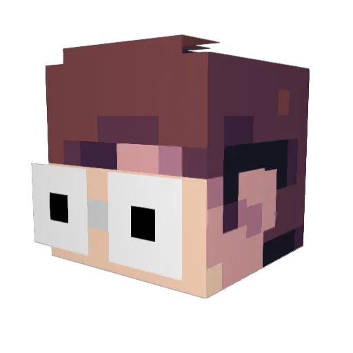 finness Minecraft avatar head, 3D render
