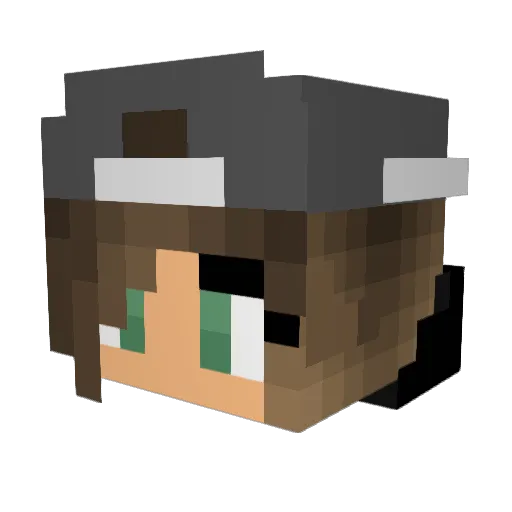 fiona_04 Minecraft avatar head, 3D render
