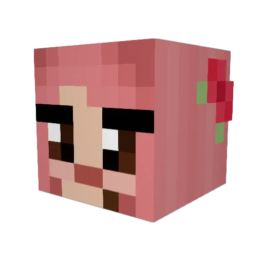 fionacodex Minecraft avatar head, 3D render