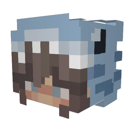 fionas Minecraft avatar head, 3D render