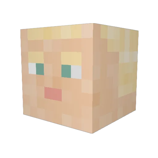 fiore05 Minecraft avatar head, 3D render