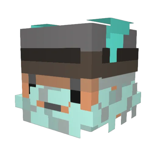fioreen Minecraft avatar head, 3D render