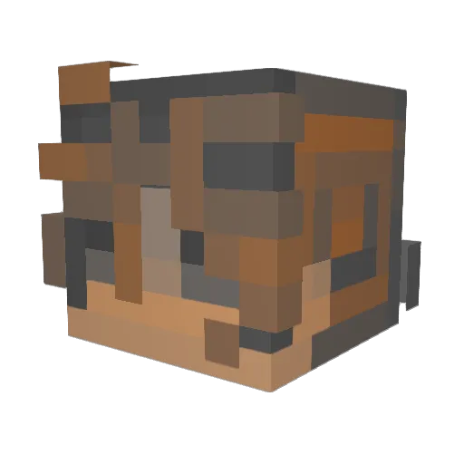 fiqtional Minecraft avatar head, 3D render
