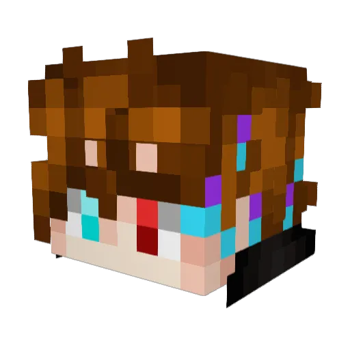 firecj Minecraft avatar head, 3D render