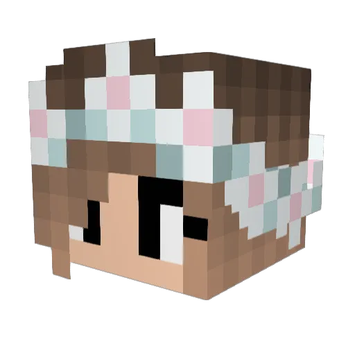 firedancer_ Minecraft avatar head, 3D render