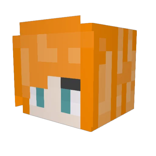 firefoxpotato Minecraft avatar head, 3D render