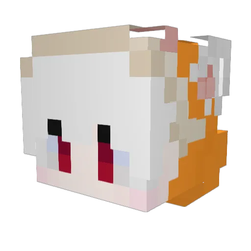 firefoxsa Minecraft avatar head, 3D render