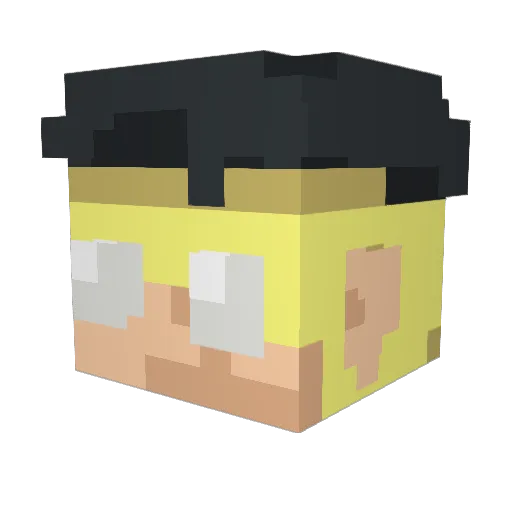firegle Minecraft avatar head, 3D render