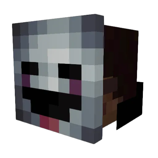 firehirobrine Minecraft avatar head, 3D render