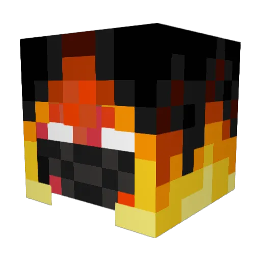 fireinx Minecraft avatar head, 3D render
