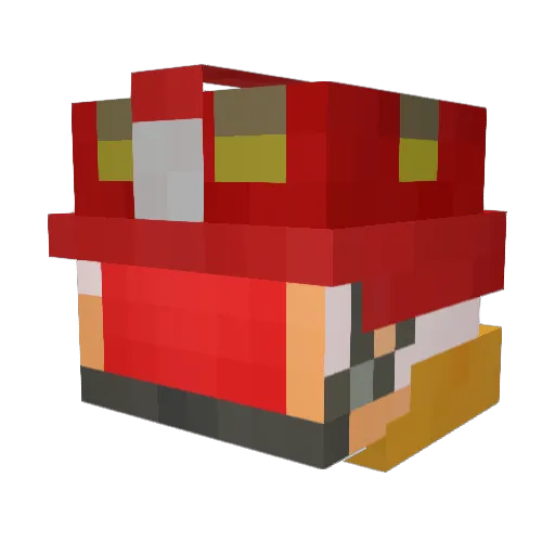 firemans_ Minecraft avatar head, 3D render