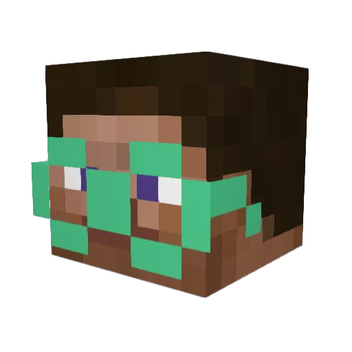 fireqq Minecraft avatar head, 3D render