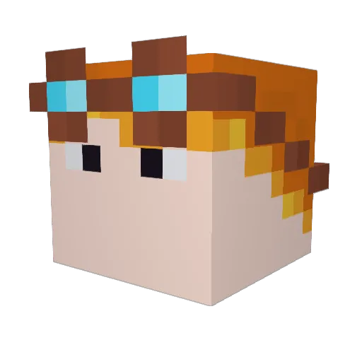 firetwins96 Minecraft avatar head, 3D render