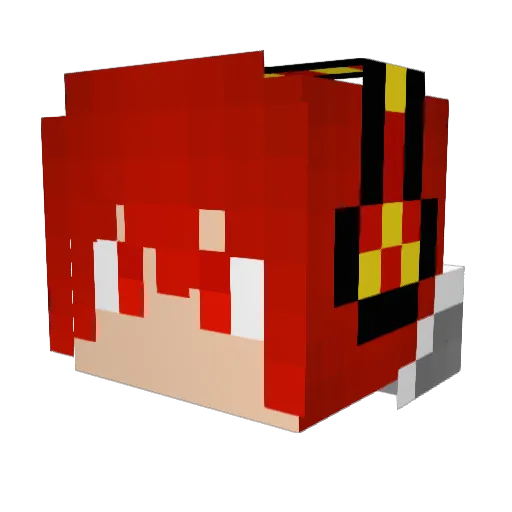 fireyoyoy Minecraft avatar head, 3D render