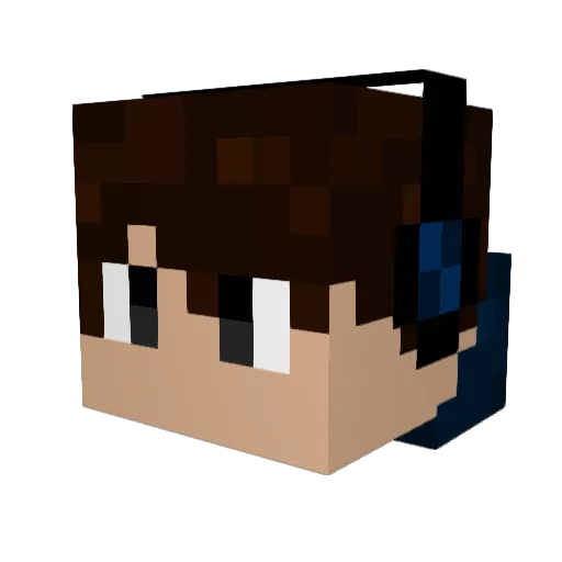 fireyub Minecraft avatar head, 3D render